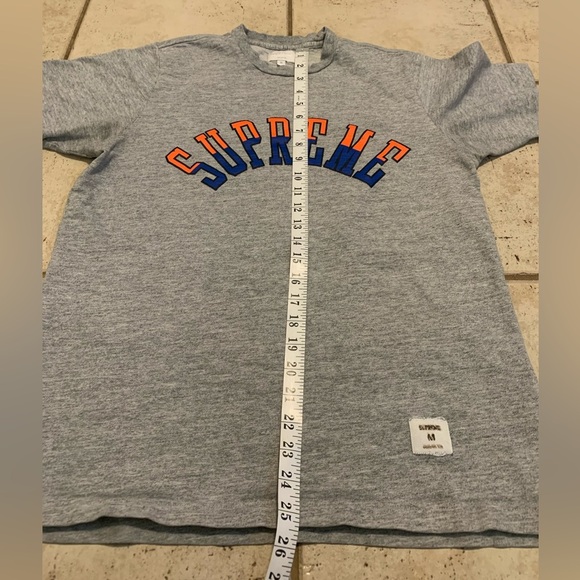 Supreme Arch Logo Tee Grey Orange Blue Size Medium - Picture 9 of 9